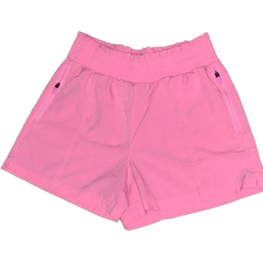 Girls Techtech Pink Zipper Pocket Athletic Shorts 10/12